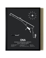 Unframed Winona Municipal Airport / Max Conrad Field map print poster