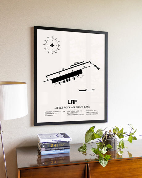 Little Rock Air Force Base aviation wall décor in black wood frame