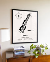 Bagram Air Base aviation wall décor in black wood frame