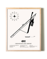 Greenwood Lake Airport framed wall art in white frame