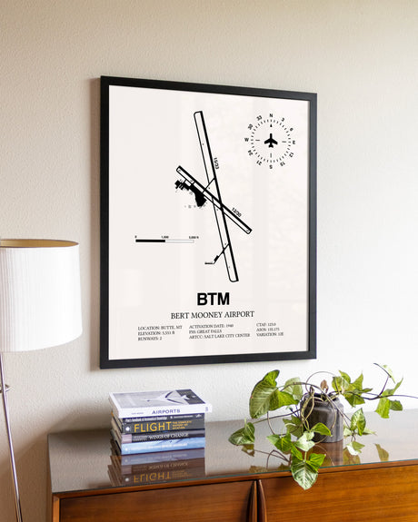 Bert Mooney Airport aviation wall décor in black wood frame