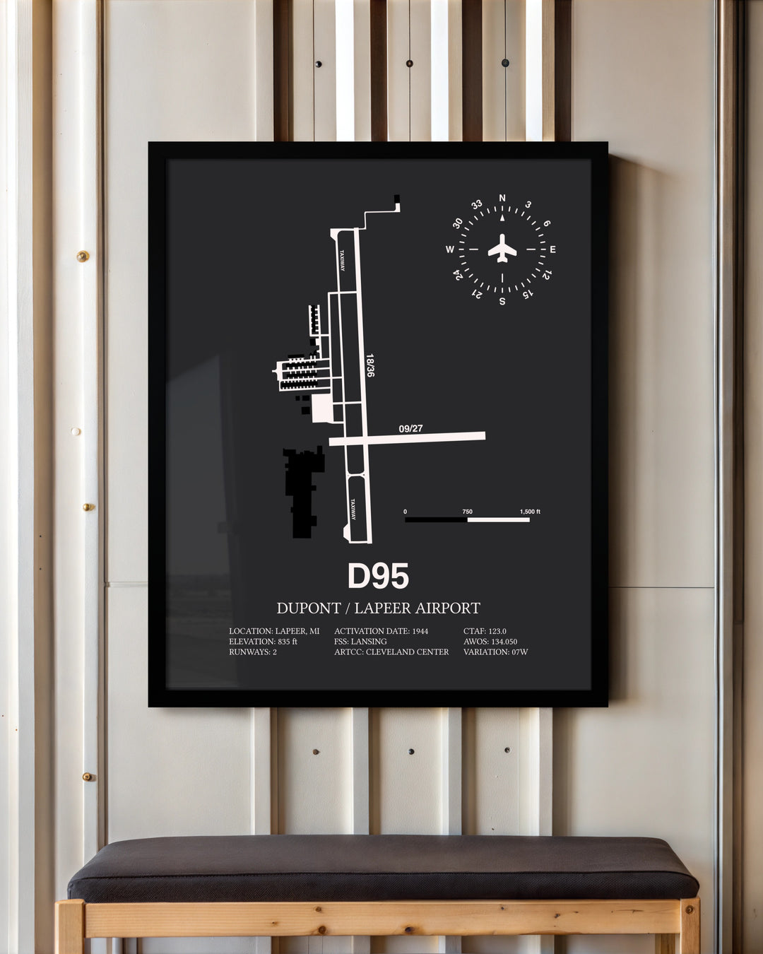 Frame color options for Dupont / Lapeer Airport Wall Art