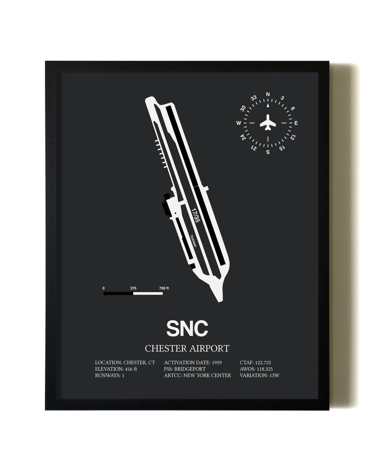 Unframed Chester Airport map print poster