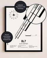 Framed Jean Airport layout wall art poster