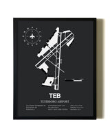 Unframed Teterboro Airport map print poster
