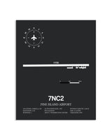 Gray Framed Pine Island Airport layout wall art poster