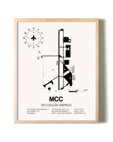 McClellan Airfield framed wall art in white frame