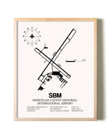 Sheboygan County Memorial International Airport framed wall art in white frame