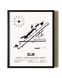 Framed Elmira / Corning Regional Airport wall art poster in black frame