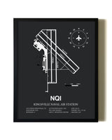 Unframed Kingsville Naval Air Station map print poster
