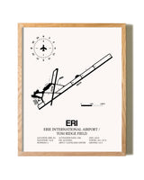 Erie International Airport / Tom Ridge Field framed print in natural wood frame