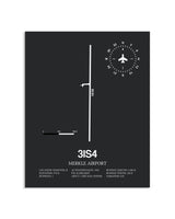Gray Framed Merkle Airport layout wall art poster