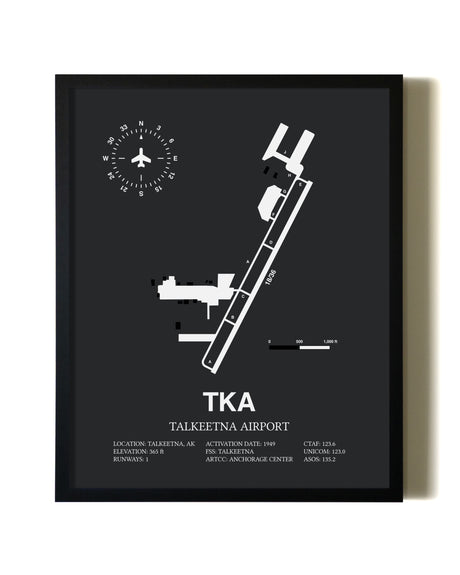 Unframed Talkeetna Airport map print poster