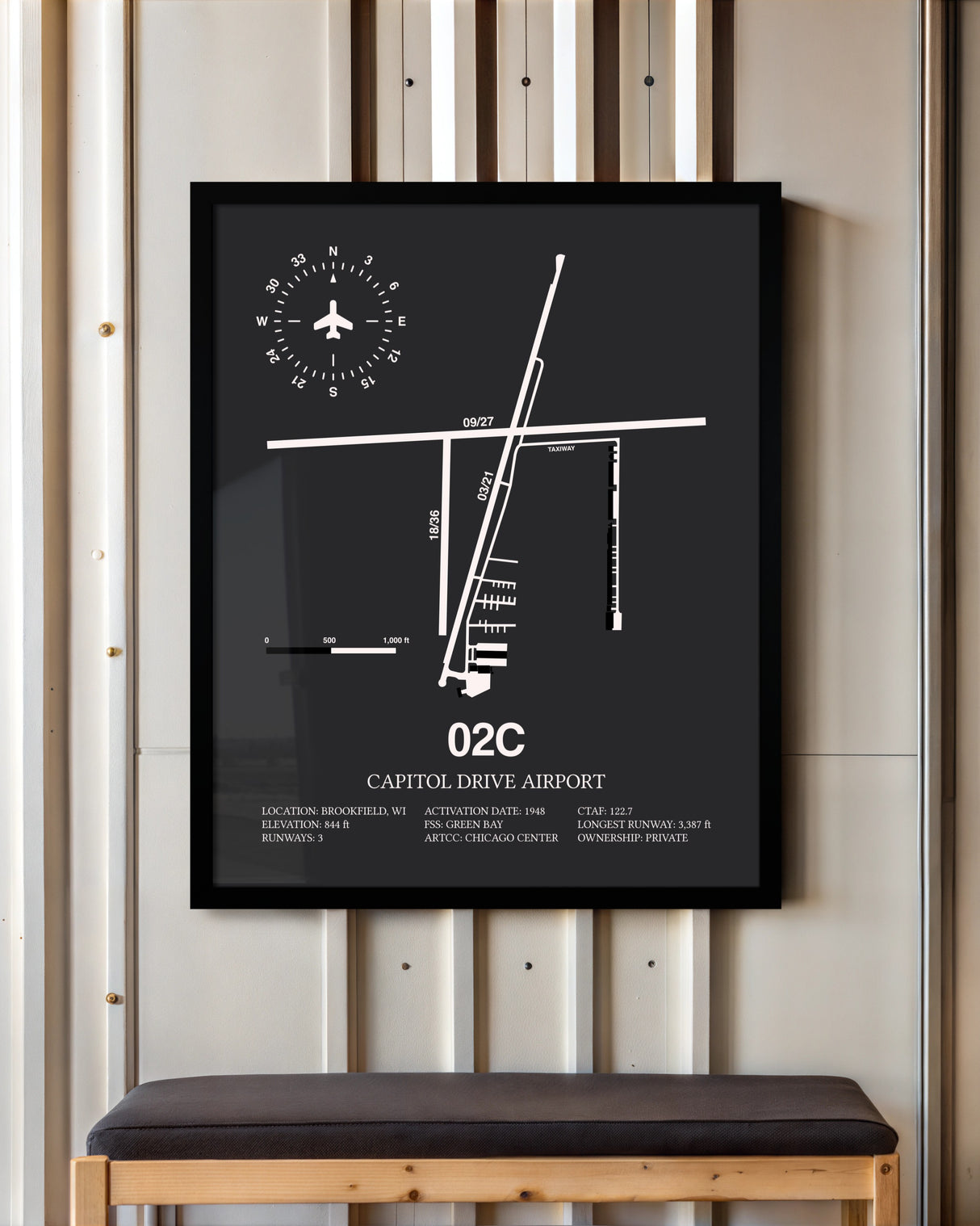 Frame color options for Capitol Drive Airport Wall Art