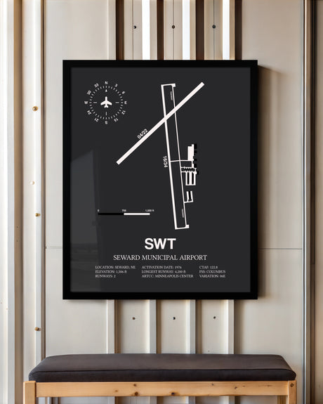 Frame color options for Seward Municipal Airport Wall Art