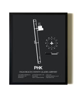 Unframed Palm Beach County Glades Airport map print poster
