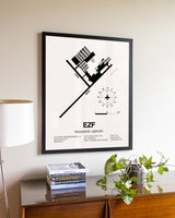 Shannon Airport aviation wall décor in black wood frame