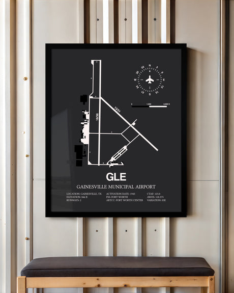 Frame color options for Gainesville Municipal Airport Wall Art