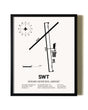 Framed Seward Municipal Airport wall art poster in black frame
