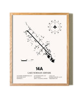 Lake Norman Airpark framed print in natural wood frame