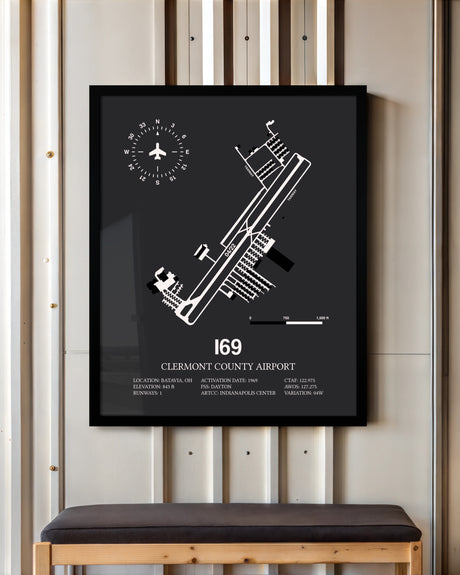 Frame color options for Clermont County Airport Wall Art