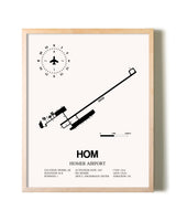Homer Airport framed wall art in white frame