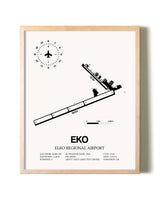 Elko Regional Airport framed wall art in white frame