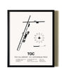 Framed Toccoa Airport - R.G. Letourneau Field wall art poster in black frame