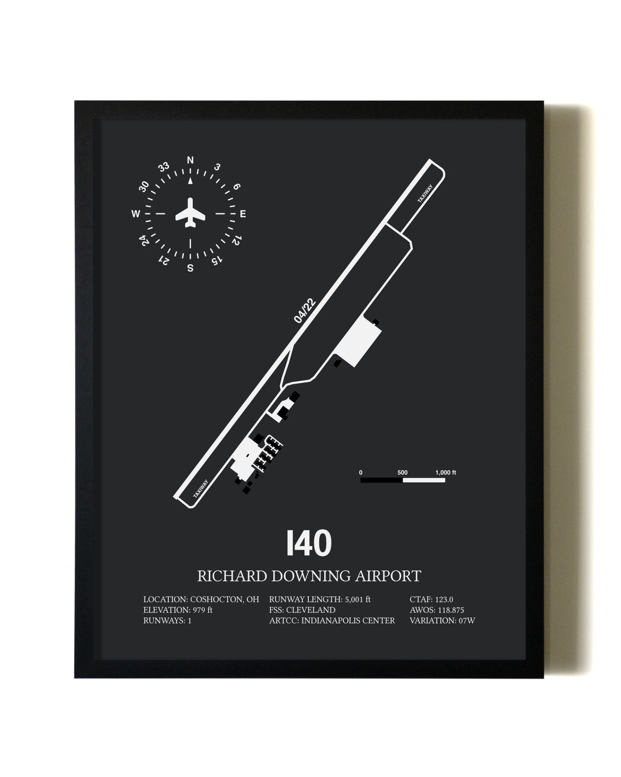 Unframed Richard Downing Airport map print poster