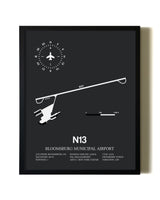 Unframed Bloomsburg Municipal Airport map print poster