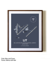 Bill and Hillary Clinton National Airport/Adams Field aviation print in walnut frame with mat