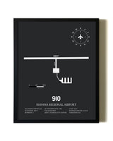 Unframed Havana Regional Airport map print poster