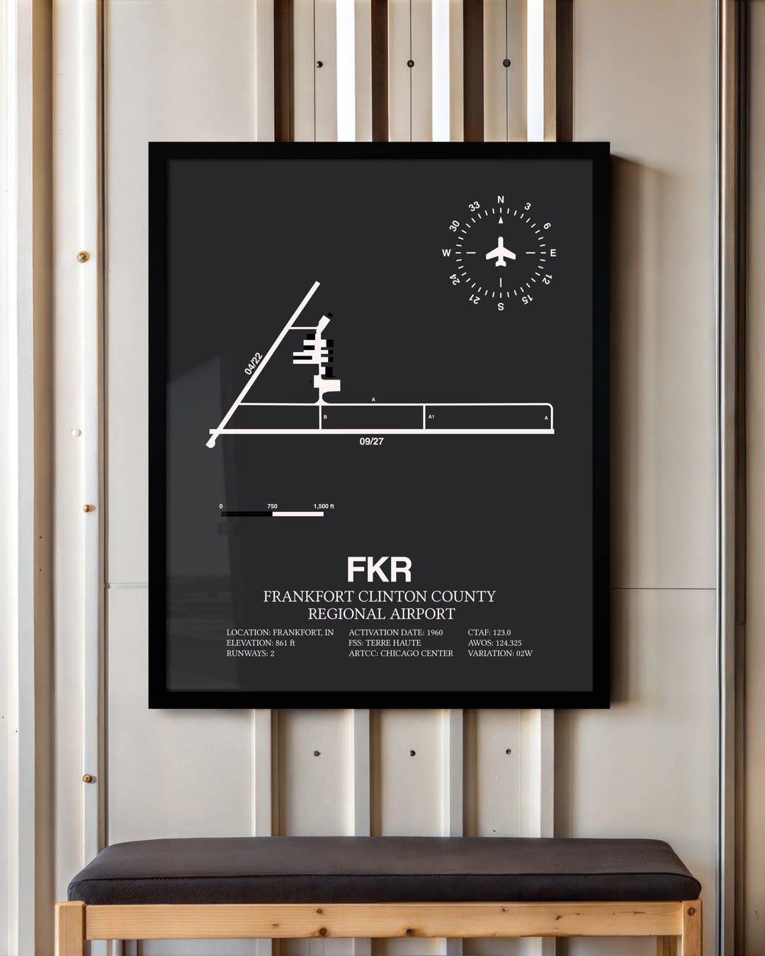 Frame color options for Frankfort Clinton County Regional Airport Wall Art