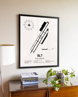Jean Airport aviation wall décor in black wood frame