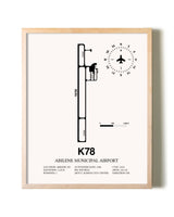 Abilene Municipal Airport framed wall art in white frame
