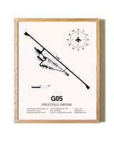 Finleyville Airpark framed print in natural wood frame