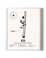 Umatilla Municipal Airport airport map poster in oak frame