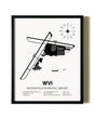 Framed Watsonville Municipal Airport wall art poster in black frame