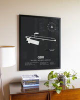 Gray Framed Walter J. Koladza Airport wall art poster in black frame