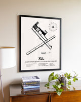 Allentown Queen City Municipal Airport aviation wall décor in black wood frame