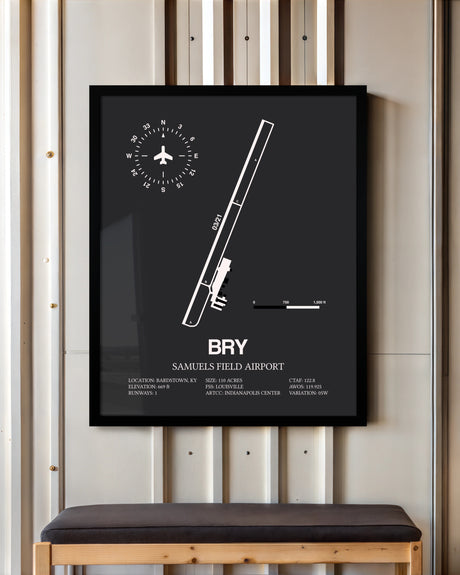 Frame color options for Samuels Field Airport Wall Art