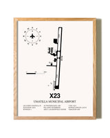 Umatilla Municipal Airport framed print in natural wood frame