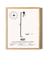 Gould Peterson Municipal Airport framed print in natural wood frame