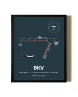 Slate Framed Brooksville-Tampa Bay Regional Airport wall art poster in black frame