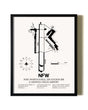 Framed Fort Worth Naval Air Station JRB (Carswell Field) Airport wall art poster in black frame