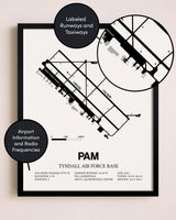 Framed Tyndall Air Force Base layout wall art poster