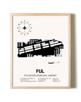 Fullerton Municipal Airport framed wall art in white frame
