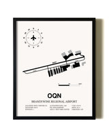 Framed Brandywine Regional Airport wall art poster in black frame