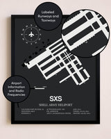 Shell Army Heliport poster size comparison chart
