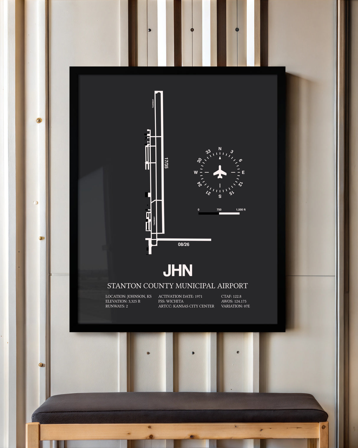 Frame color options for Stanton County Municipal Airport Wall Art